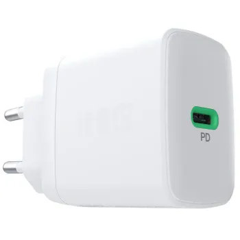 ŁADOWARKA SIECIOWA Greencell PowerSource Solo30 30W 1xUSB-C PD 3.0 QC 4.0+ biała