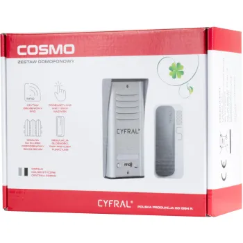 DOMOFON CYFRAL COSMO 1-LOKATORSKI KASETA CZARNA/UNIFON CZARNY
