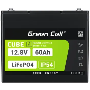AKUMULATOR LITOWO-ŻELAZOWO-FOSFORANOWY LiFePO4 Green Cell Cube 12.8V 60Ah LFPGC12V60AH