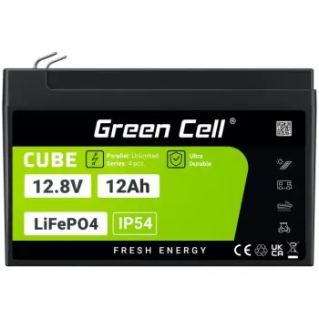 AKUMULATOR LITOWO-ŻELAZOWO-FOSFORANOWY LiFePO4 Green Cell Cube 12.8V 12Ah LFPGC12V12AH