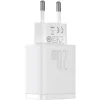 ŁADOWARKA SIECIOWA Baseus Compact Quick Charger CCXJ-B02 20W 1x USB-A 1x USB-C PD 3.0 QC 3.0 BIAŁA