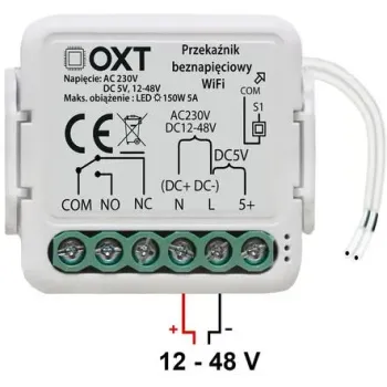Moduł OXT mini przekaźnik beznapięciowy AC 230V DC 5V 12-48V WiFi TUYA
