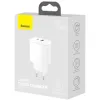 ŁADOWARKA SIECIOWA Baseus Compact Quick Charger CCXJ-B02 20W 1x USB-A 1x USB-C PD 3.0 QC 3.0 BIAŁA