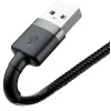KABEL USB-A / Lightning iPhone Baseus Cafule CALKLF-AG1 50cm Apple 2.4A CZARNO-SZARY W OPLOCIE