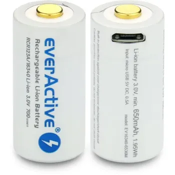 Akumulatorek 16340 / R-CR123 3V everActive 700mAh (1 szt.) z zabezpieczeniem