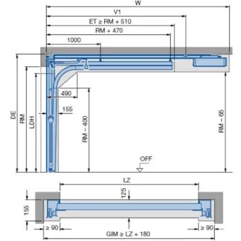 Brama garażowa segmentowa Renomatic/Hormann z napędem ProLift500-2 i szyną FS30 - przetłoczenia L Planar. Wymiar 2500x2125mm.