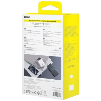 Powerbank Baseus QPow 2 10000mAh 30W z 2 wbudowanymi kablami USB-C - biały