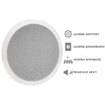 GŁOŚNIK SUFITOWY PA HQM-SO615 6W 100V BIAŁY