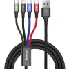 KABEL 4w1 USB-A / Lighting iPhone 2x USB-C micro-USB Baseus Cafule CA1T4-B01 1.2m 3.5A W OPLOCIE