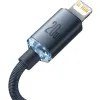 KABEL USB-C / Lightning iPhone Baseus Crystal CAJY000301 2m 20W PD QC CZARNY W OPLOCIE PREMIUM