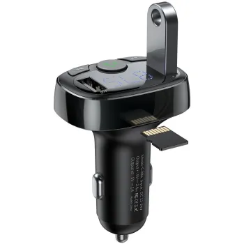 TRANSMITER FM ŁADOWARKA SAMOCHODOWA Baseus Enjoy S-09A 3.4A 2x USB-A microSD BT 4.2