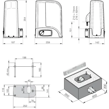 Zestaw DEA KIT LIVI 6N do bram przesuwnych do 600kg