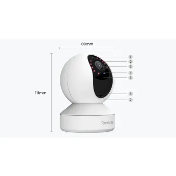 Kamera IP Reolink E340 wewnętrzna obrotowa 5MPx WiFi biała