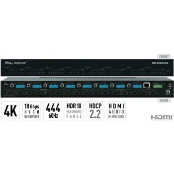 Key Digital Matryca HDMI 4K/18G z niezależnym przełączaniem audio KD-MS8x8G