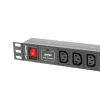 LISTWA ZASILAJĄCA RACK PDU 1U 10A 10X IEC C13 2M CZARNA C14 Lanberg