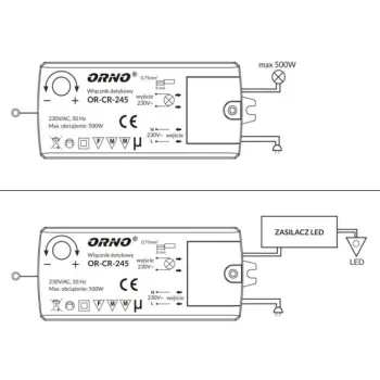 WŁĄCZNIK-WYŁĄCZNIK DOTYKOWY ORNO OR-CR-245 INDUKCJA DO LED