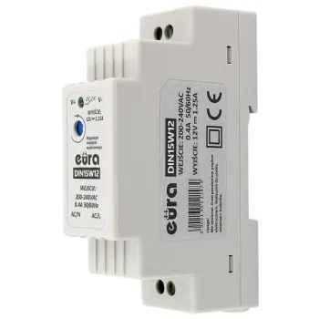 ZASILACZ DIN ''EURA'' DIN15W12 12V 1,25 A DC