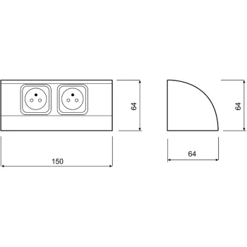 Gniazdo meblowe 2x250V AC OR-AE-1303/G ORNO