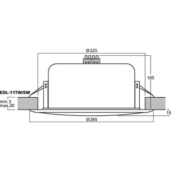 GŁOŚNIK PA MONACOR EDL-11TW/SW CZARNY 10W 100V