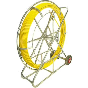 WŁÓKNO SZKLANE DO PRZECIĄGANIA KABLI 8mm / 150m (PILOT / STALKA) PE + STOJAK