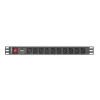 LISTWA ZASILAJĄCA RACK PDU 1U 10A 10X IEC C13 2M CZARNA C14 Lanberg
