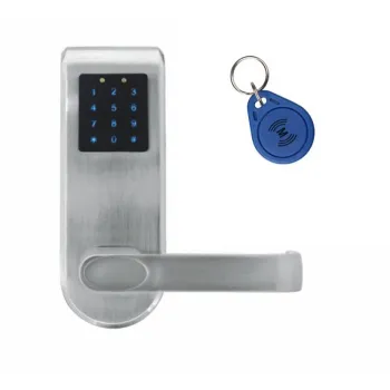 KLAMKA EURA ELH-82B9/SILVER z czytnikiem kart RFID i zamkiem szyfr, sterownie zdalne, srebrny