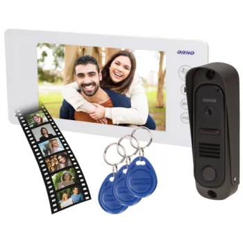 Wideodomofon OR-VID-JS-1053/W Pamięć + Breloki ARCUS RFID 7" ORNO biały