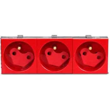 Gniazdo 3M elektryczne potrójne + blokada