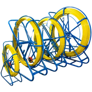 WŁÓKNO SZKLANE DO PRZECIĄGANIA KABLI 11mm / 250m (PILOT / STALKA) PE + STOJAK