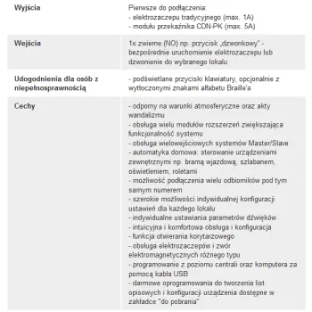 ACO CDNA GR Centrala domofonowa do instalacji analogowych,