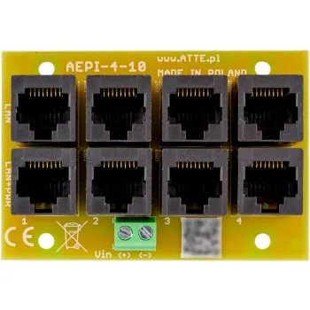 Adapter PoE PASSIVE 4 kanałowy 10/100 ATTE AEPI-4-10-OF