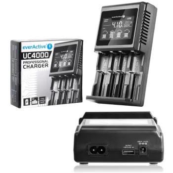 Ładowarka do akumulatorków cylindrycznych Li-ion oraz Ni-MH everActive UC-4000