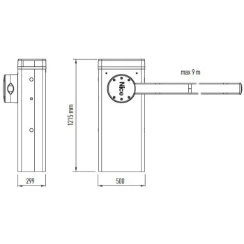 Szlaban NICE L BAR - zestaw do 9 metrów