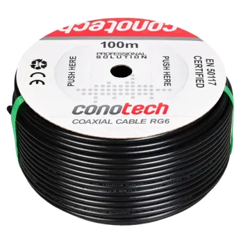 PRZEWÓD KONCENTRYCZNY NS100 TRI ŻELOWANY CZARNY - rolka 100m