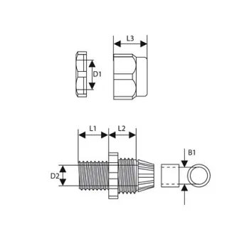 Dławnica kablowa z gwintem PG-13,5 jasnoszary (1szt.)