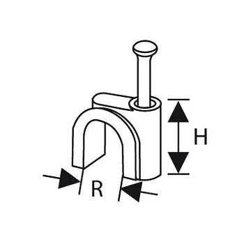 UCHWYT Z GWOŹDZIEM DO PRZEWODÓW OKRĄGŁYCH FLOP-O6 (100szt.)