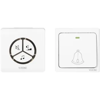 Dzwonek bezprzewodowy VIRONE DB-3 bezbateryjny przycisk,learning system,80m