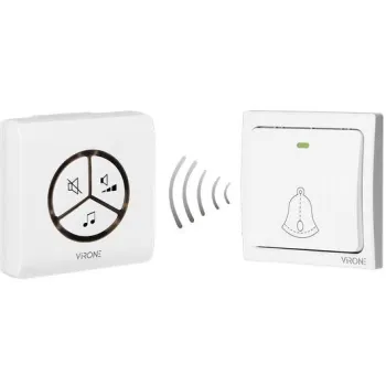 Dzwonek bezprzewodowy VIRONE DB-3 bezbateryjny przycisk,learning system,80m