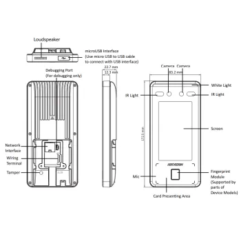 TERMINAL ROZPOZNAWANIA TWARZY HIKVISION DS-K1T341AM-S