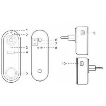BEZPRZEWODOWY DZWONEK Z KAMERĄ WI-FI, TUYA VIRONE VDB-1