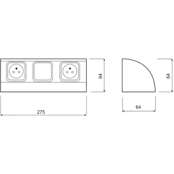 Gniazdo meblowe z wyłącznikiem ORNO OR-AE-1304, 2x230V
