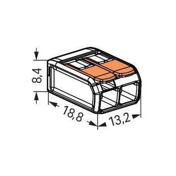 Szybkozłączka uniwersalna LINKA/DRUT 2x 0,2-4mm2 WAGO 221-412 (Paczka 100szt.)