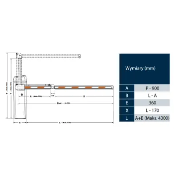 Szlaban FAAC B614 - zestaw z ramieniem 