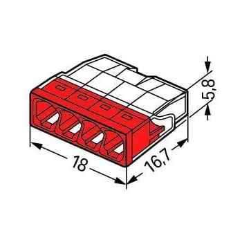 Szybkozłączka DRUT 4x 0,5-2,5mm2 WAGO 2273-204 (Paczka 100szt.)