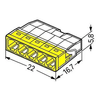 Szybkozłączka DRUT 5x 0,5-2,5mm2 WAGO 2273-205 (Paczka 100szt.)