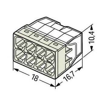 Szybkozłączka DRUT 8x 0,5-2,5mm2 WAGO 2273-208 (Paczka 50szt.)