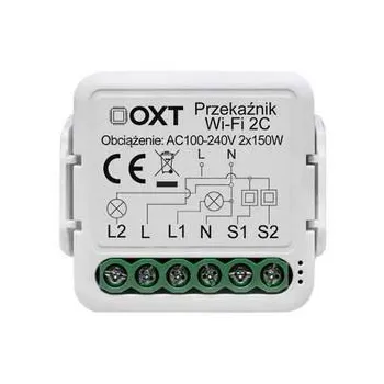 Moduł OXT mini przekaźnik 2 obwody WiFi TUYA T222