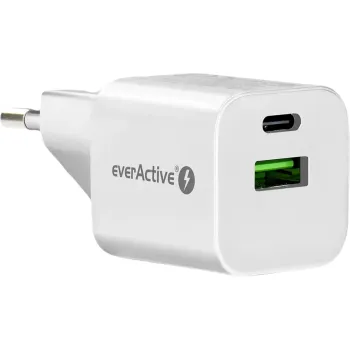ŁADOWARKA SIECIOWA everActive GaN SC-390Q 30W 1xUSB-C 1xUSB-A PD PPS