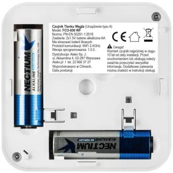 Czujnik czadu Firesco FCO-850 WF z WiFi aplikacja Tuya