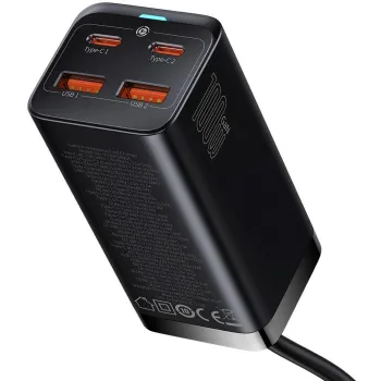 ŁADOWARKA SIECIOWA Baseus GaN 3 Pro Desktop Charger CCGP000101 100W 2x USB-A 2x USB-C PD 3.0 QC 4.0+